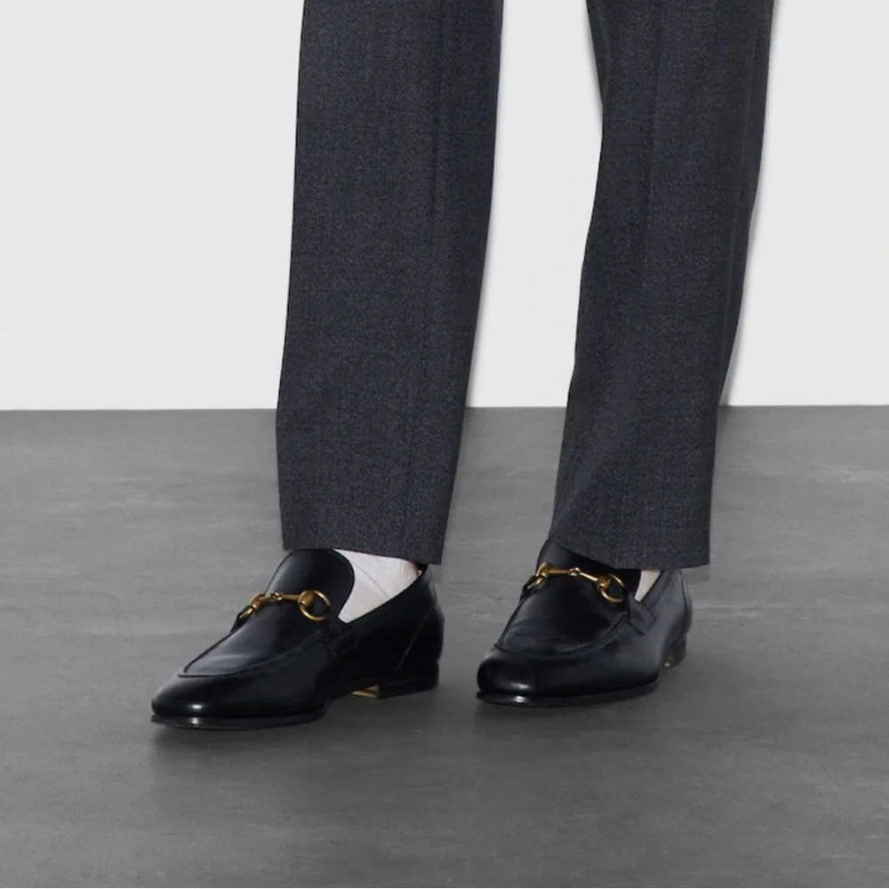 NIB Gucci Horsebit loader in Black Leather w/ Gold Horsebits Size 10.5 - Picture 5 of 15